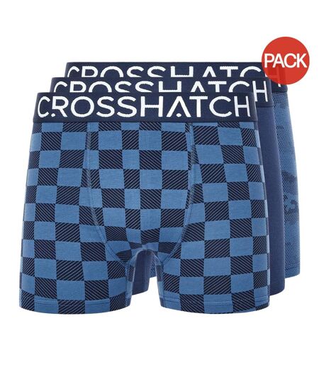 Pack of 3  Mens bresler boxer shorts  navy Crosshatch