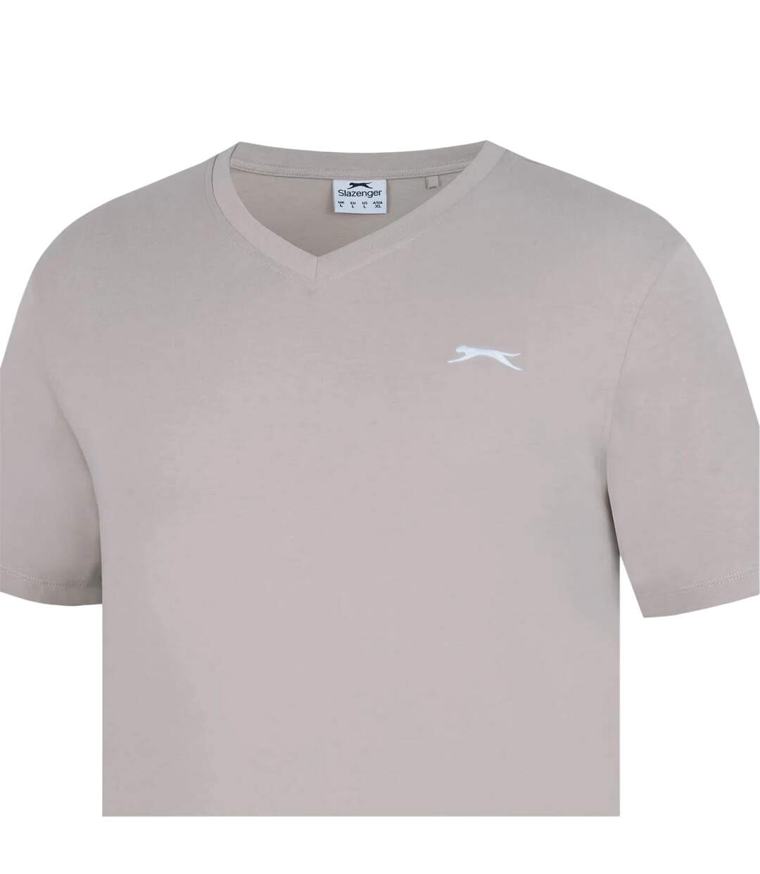 Mens Embroidered Logo Cotton T-shirt Oat Slazenger-3
