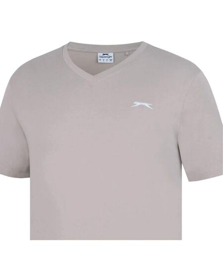 Mens Embroidered Logo Cotton T-shirt Oat Slazenger