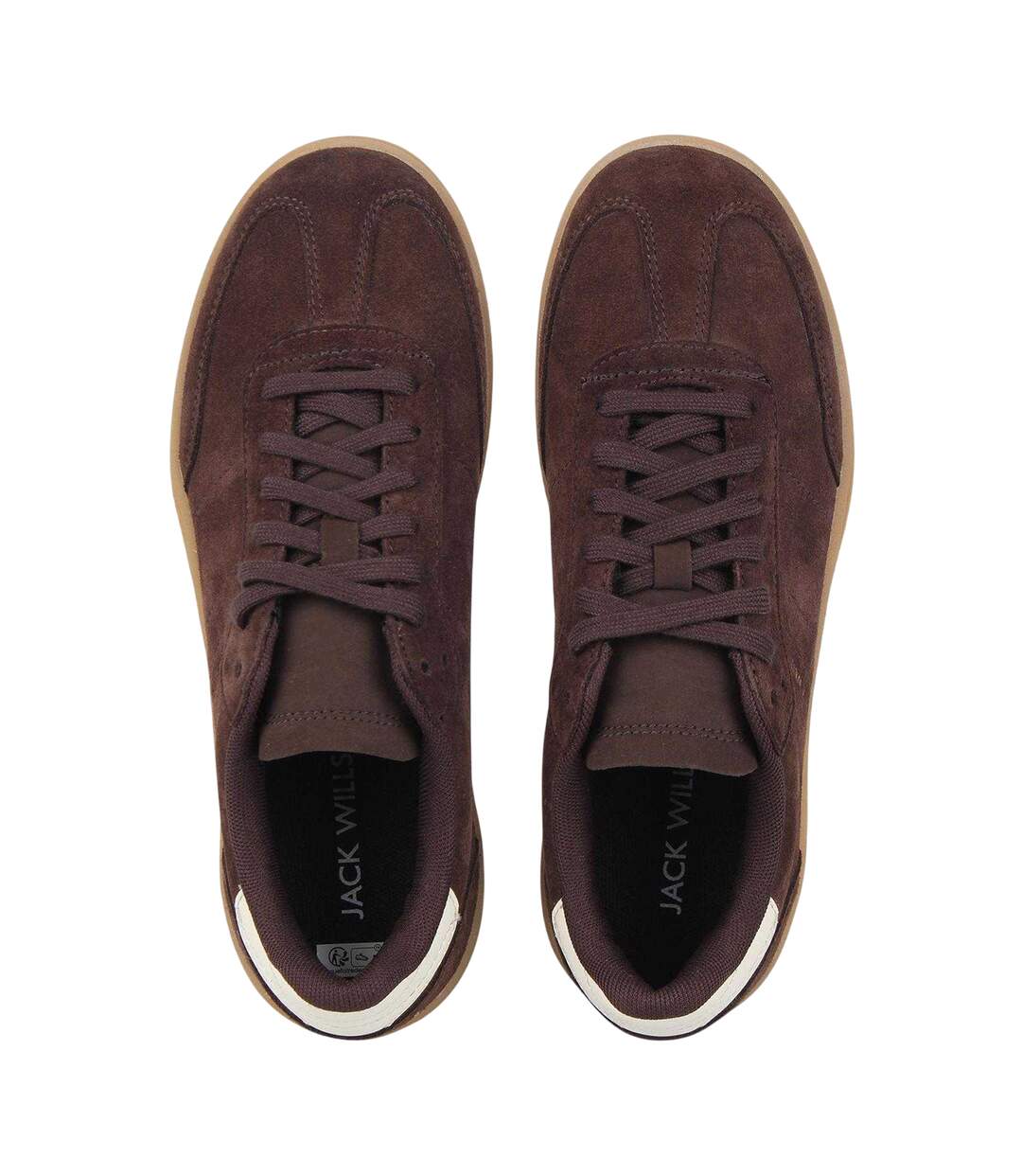 Womens/ladies Newbury Suede Platform Trainers Brown White Gum Jack Wills-3