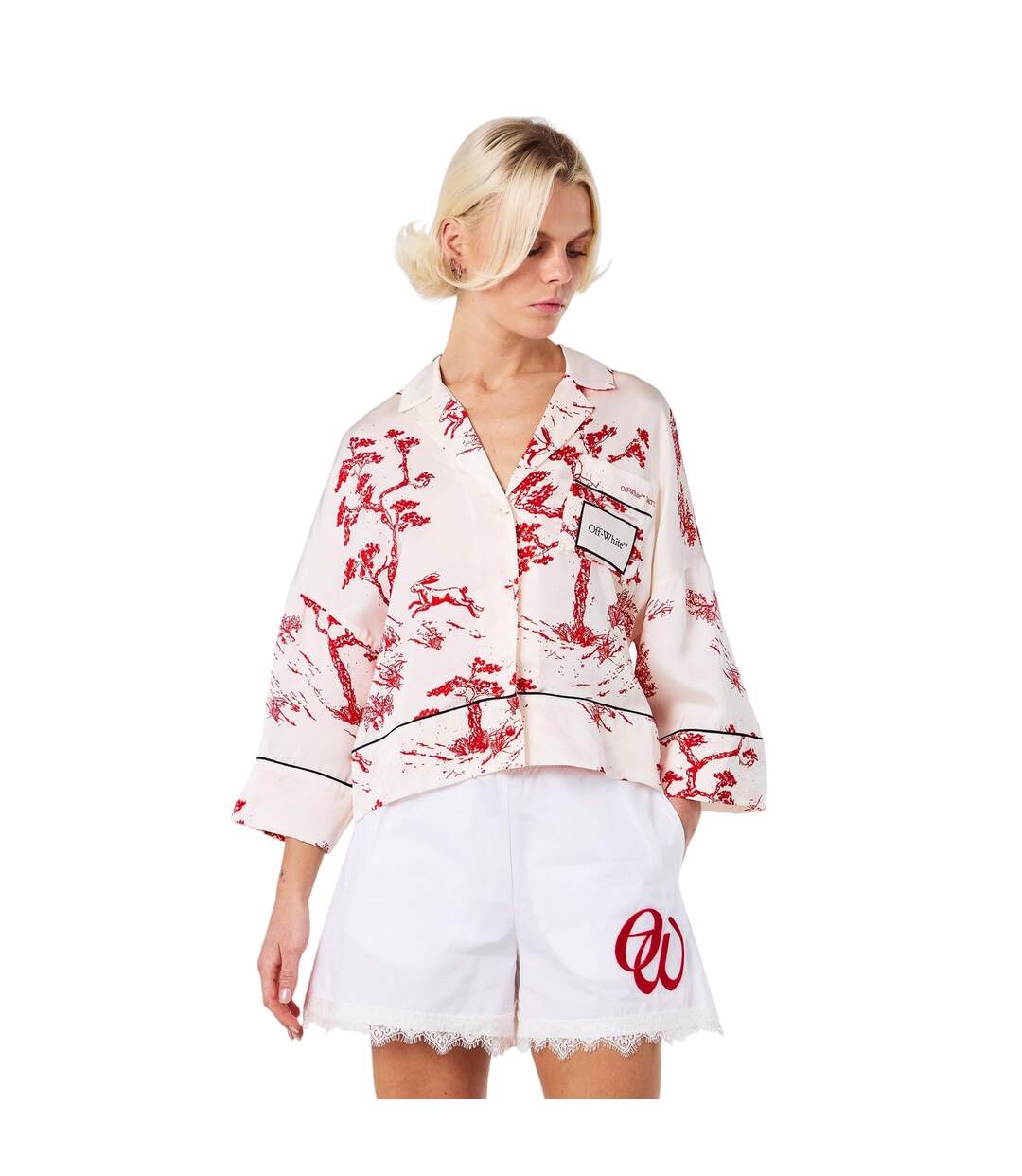 Chemise Femme Blanc Rouge Off White-4
