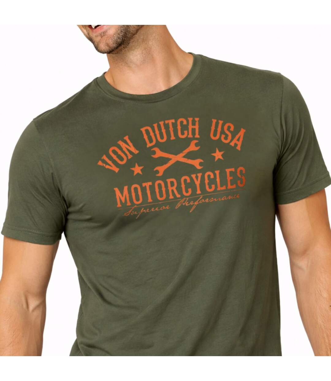 T-shirt homme col rond en jersey 140grm imprimé devant Log5 Vondutch-2