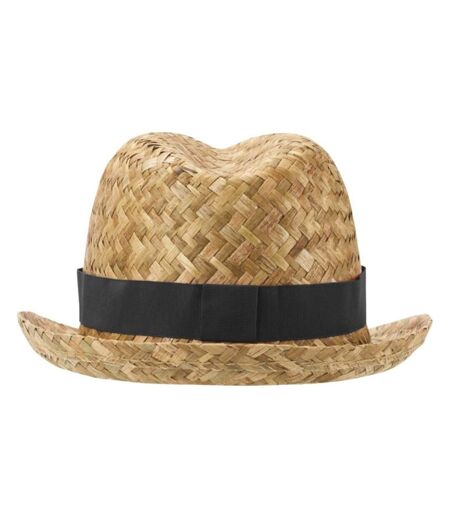 Chapeau d´été pricus adulte naturel / noir uni Floso
