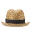 Chapeau d´été pricus adulte naturel / noir uni Floso-2