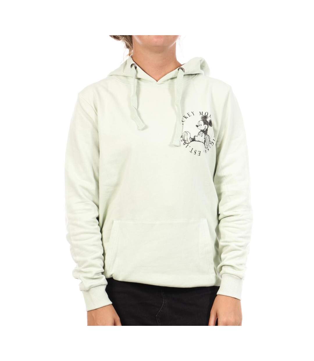 Sweat vert femme disney mickey circle-1