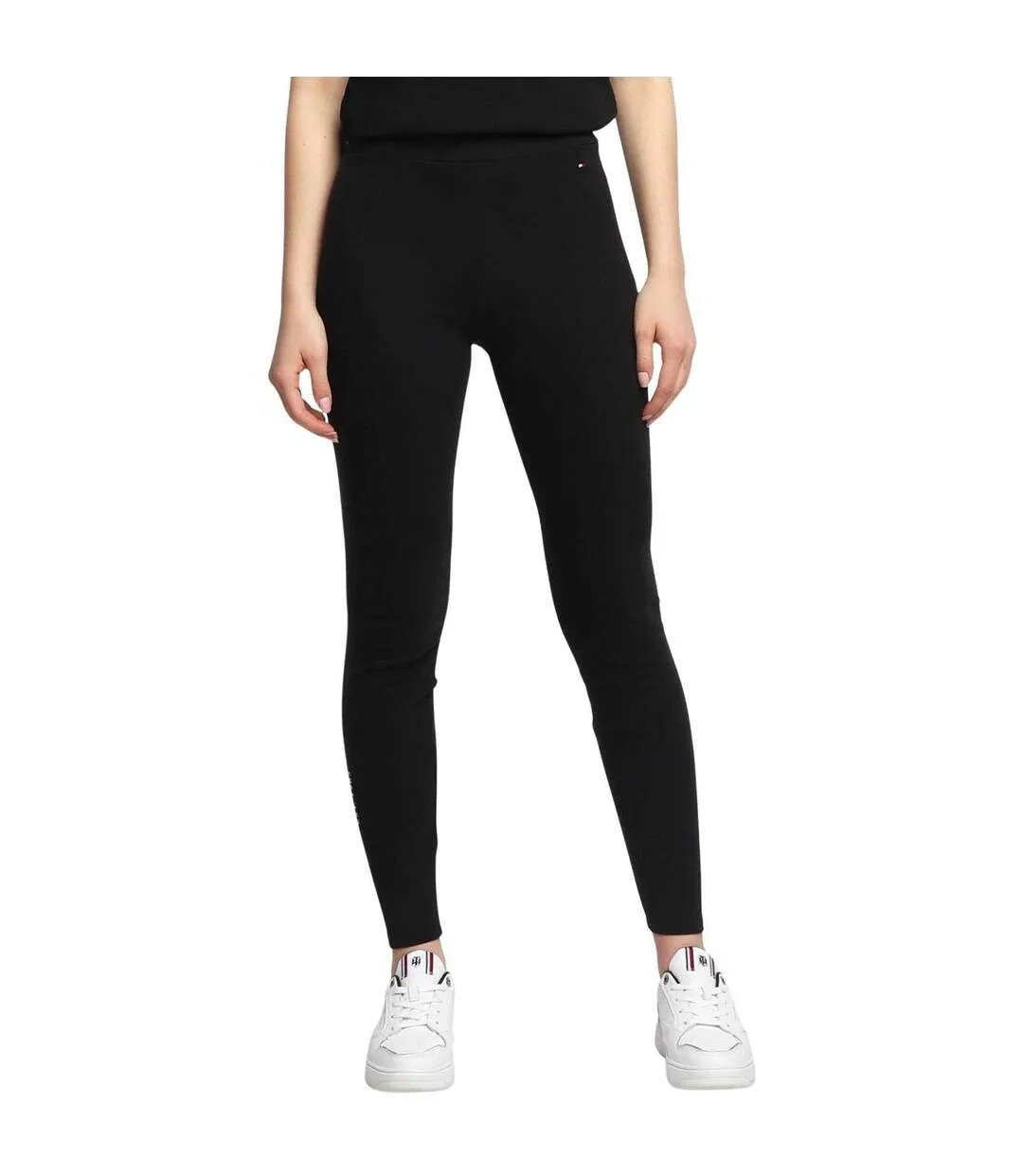 Legging Motif/style Logo Brodé Femme Noir Tommy Hilfiger-1