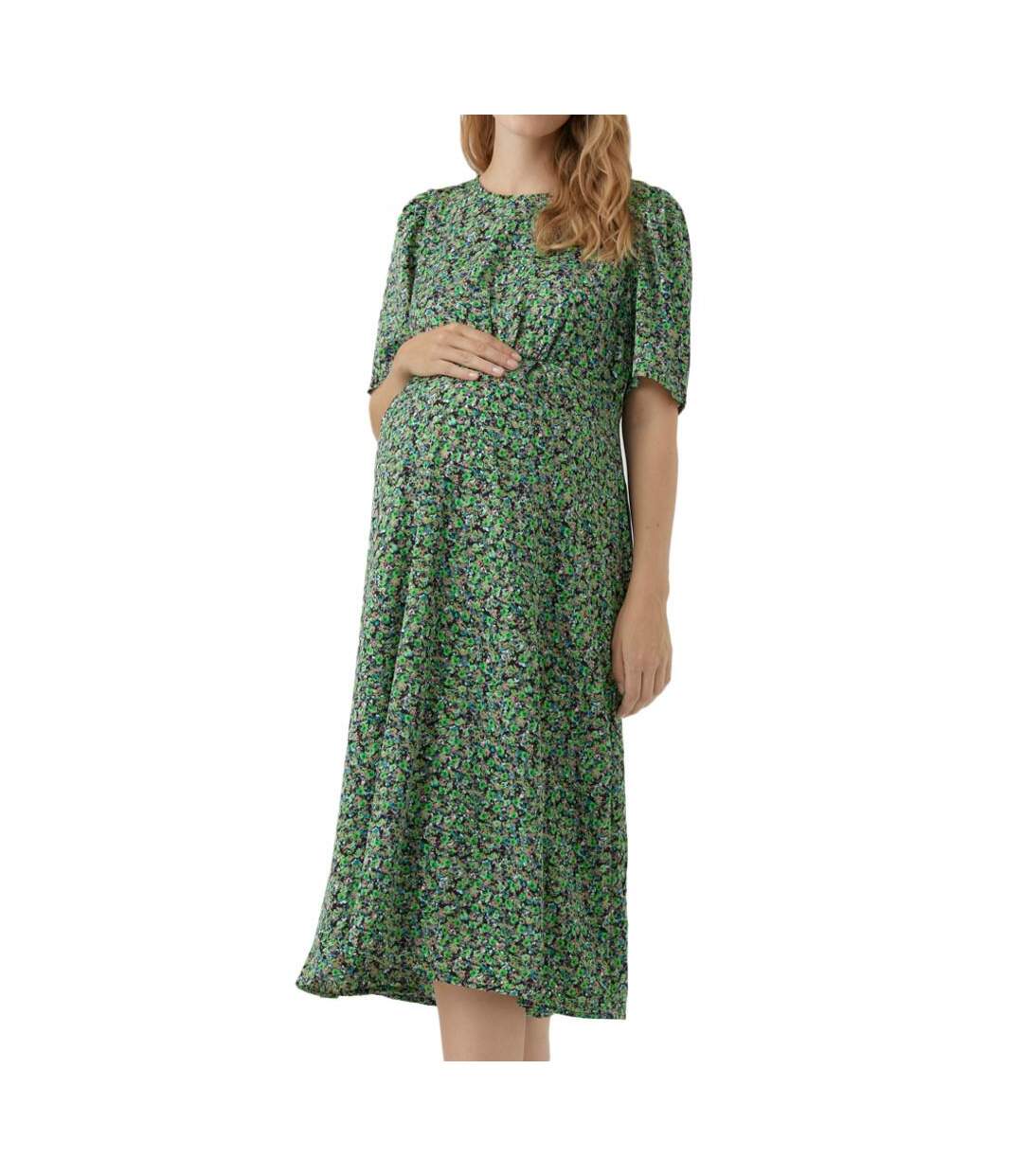 Robe de Grossesse Verte Femme Vero Moda Marternity Janina - L-1