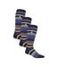 Heat Holders - 3 Paires Chaussettes Ski Genou Zigzag Rayées Talon et Pointe-1