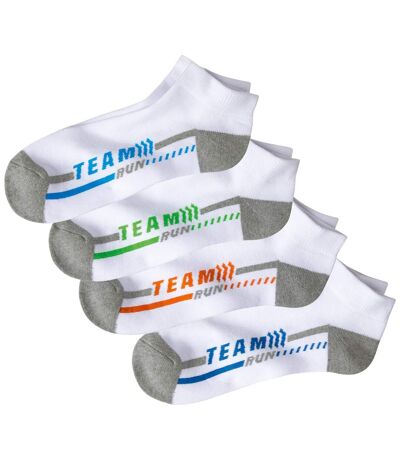 Pack of 4 Pairs of Men's Trainer Socks - White 