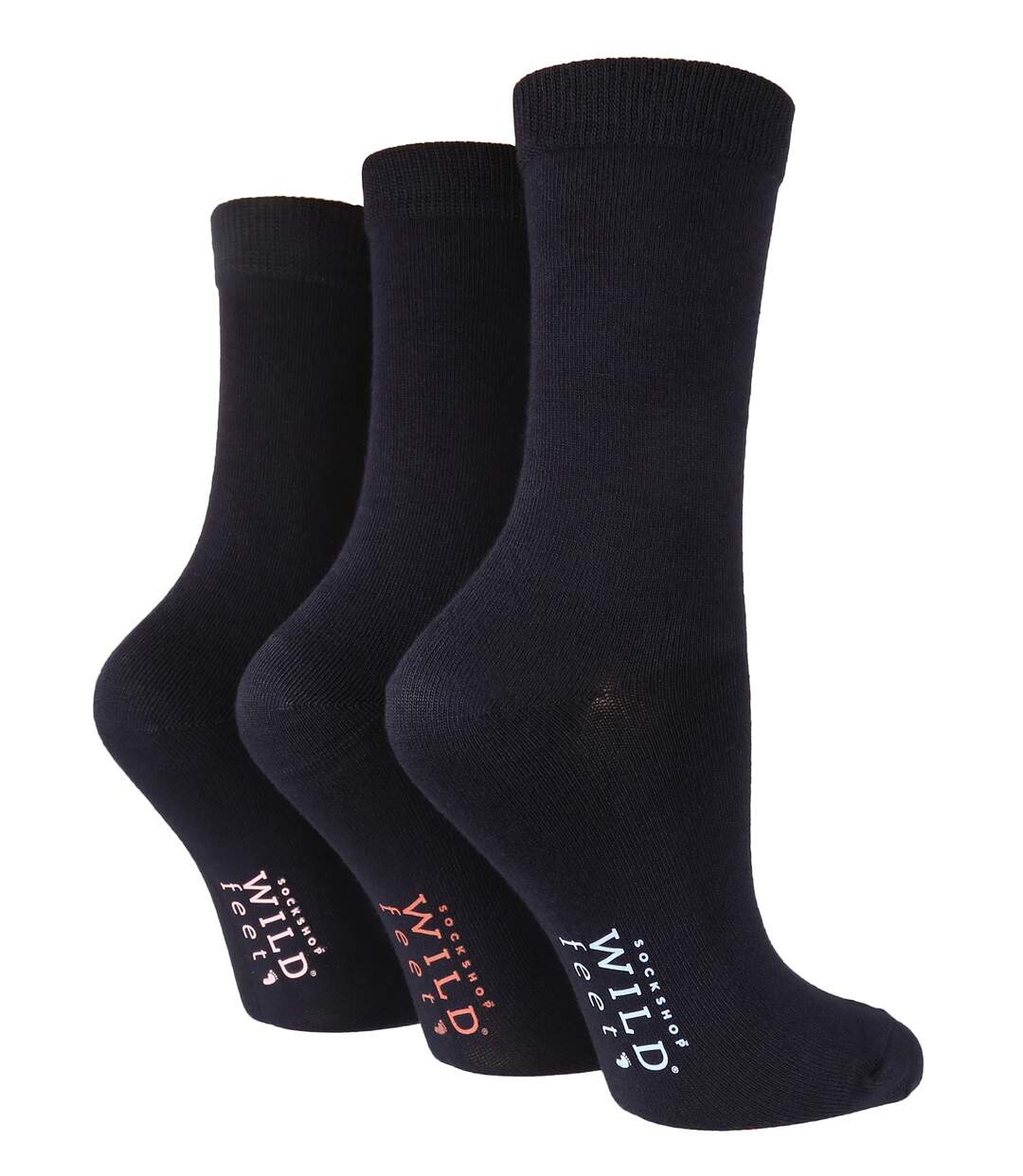 3 Paires - Chaussettes Bambou Unies Originales Couleur-1