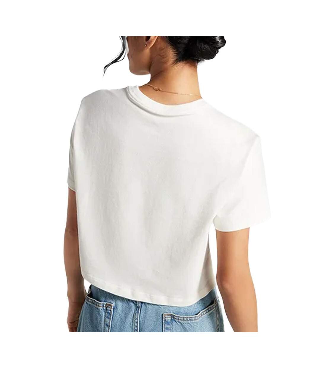 T-Shirt blanc/doré femme converse glam-2