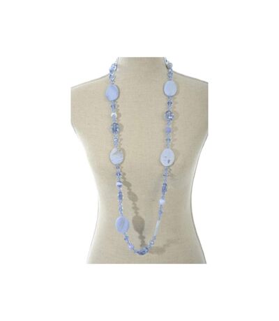 Paris Prix - Collier Design Cristal & Perles neck 18cm Bleu