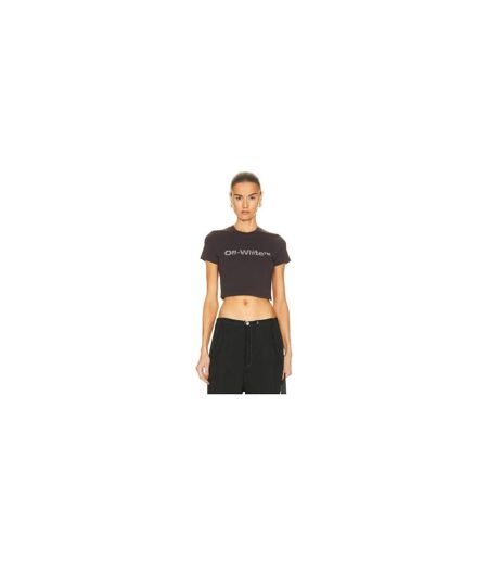 T-shirt Court Femme Gris Foncé Off-White