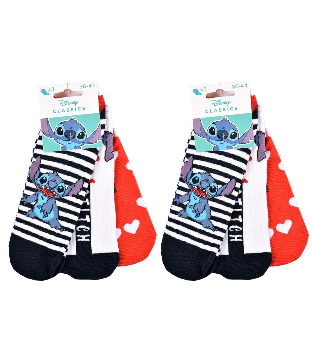 Chaussettes Pack Femme LILO ET STITCH Pack de 6 Paires SNEAKER 0243-3