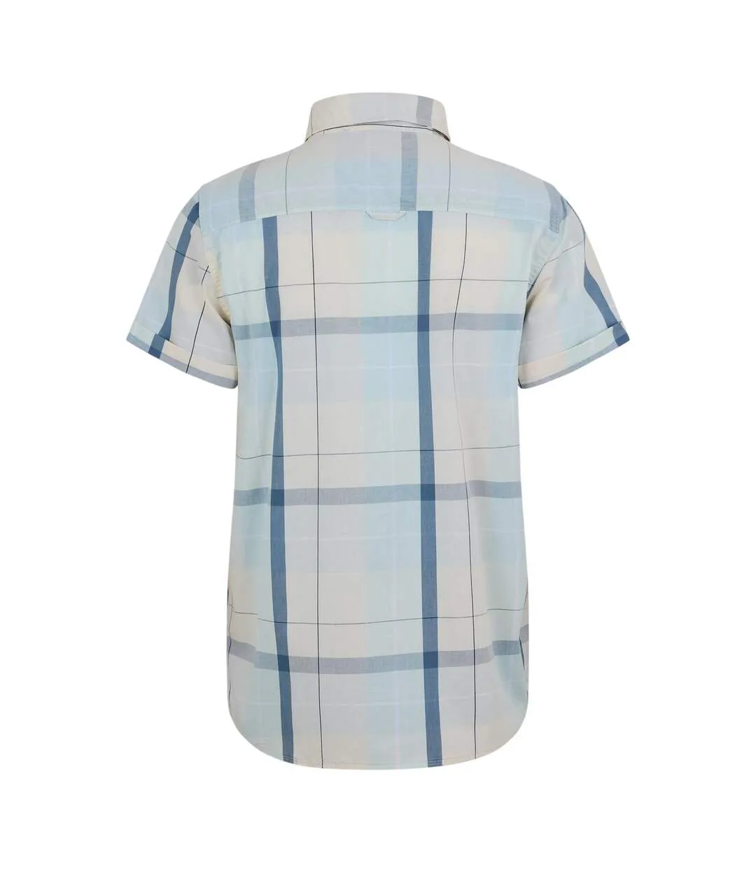 Mens Checked Fitted Short-sleeved Shirt Yellow Blue Bench-3