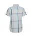 Mens Checked Fitted Short-sleeved Shirt Yellow Blue Bench-3
