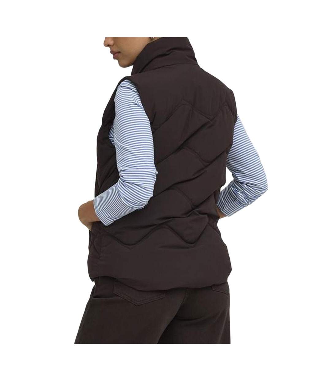 Doudoune sans manches marron femme jdy power-2