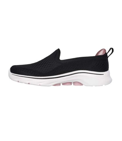 Womens/ladies go walk 7 slip-on trainers black/pink Skechers