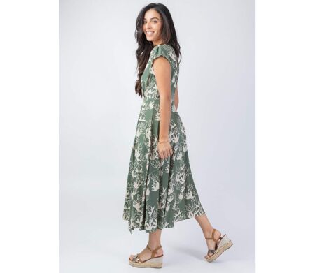 Robe d'été mi-longue LOLITA motif fleuri chic et féminin Coton Du Monde