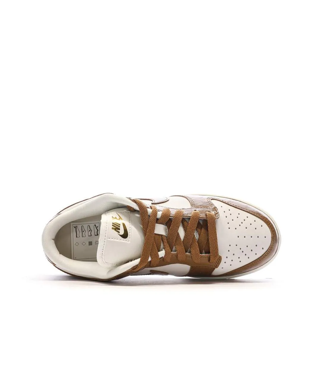 Baskets blanches/marrons femme nike dunk low-4