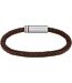 Mens Ares Leather Bracelet One Size Silver Boss-2