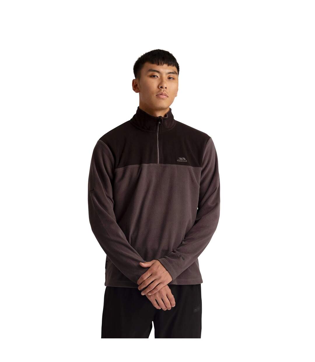 Mens Curtiston At100 Fleece Top Dark Grey Trespass-1