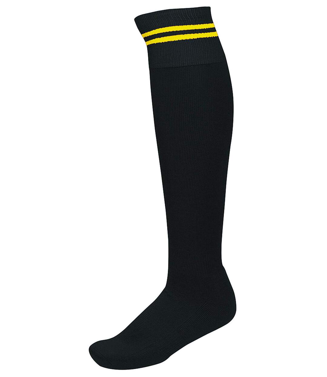 chaussettes sport - PA015 - noir rayure jaune-1