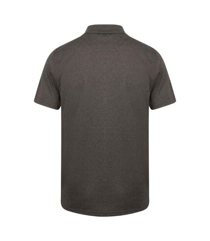 Polo à manches courtes homme gris foncé chiné Henbury