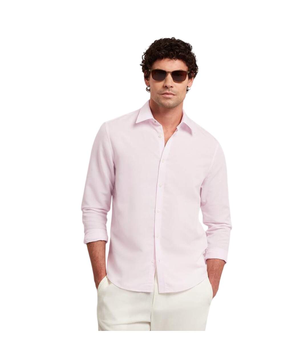 Chemise Manches Longues Homme Rose Clair Ted Baker-1
