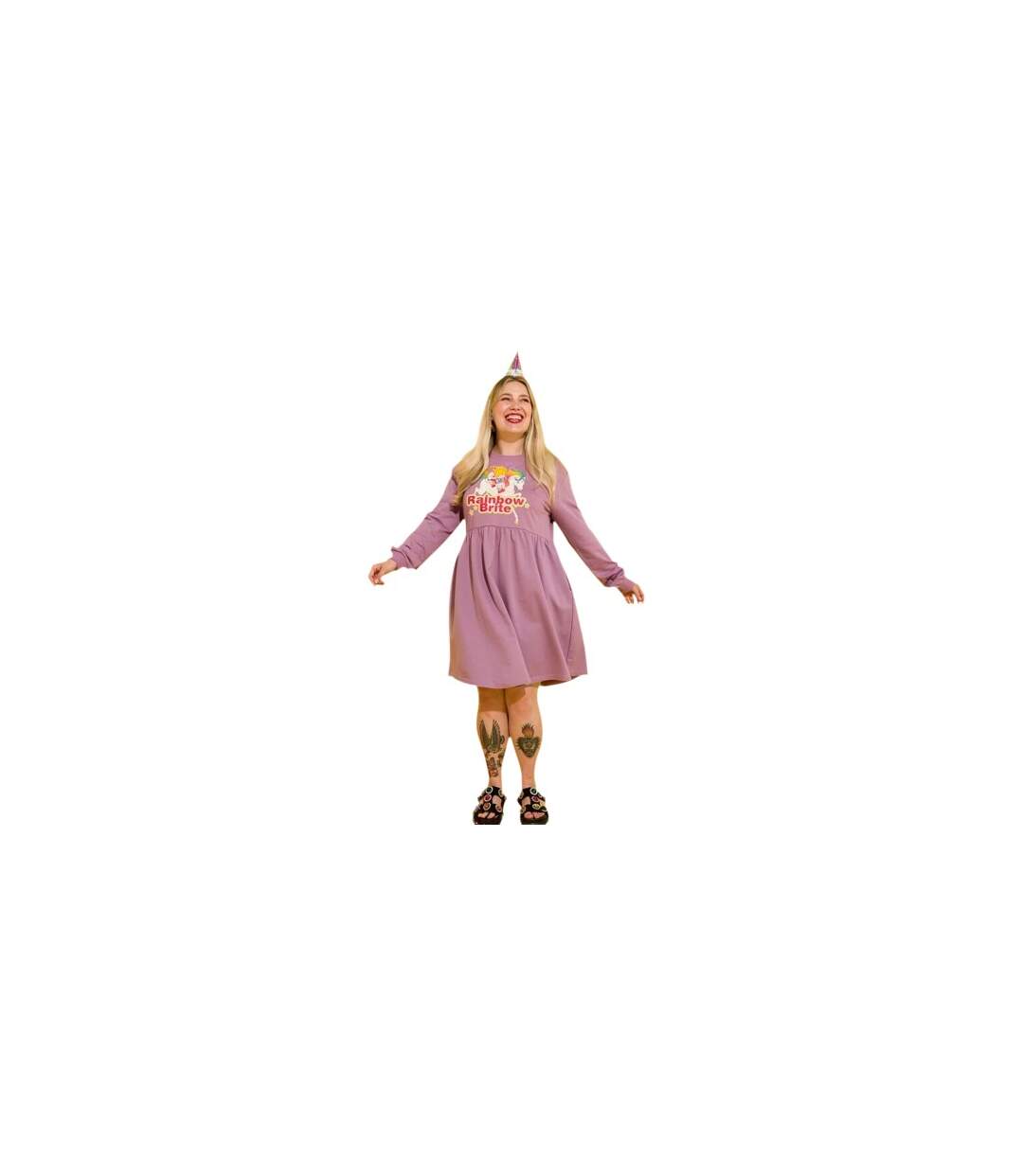 Robe À Smocks Jumping Pour Femmes/femmes Violet Clair Rainbow Brite-1