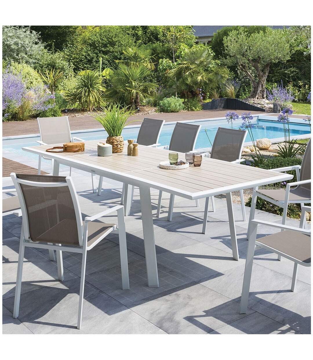 Table de jardin extensible Pavane en aluminium-2