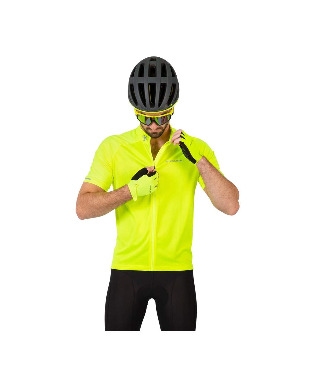 Mens Xtract Ii Short-sleeved Cycling Jersey Hi Vis Yellow Endura-1
