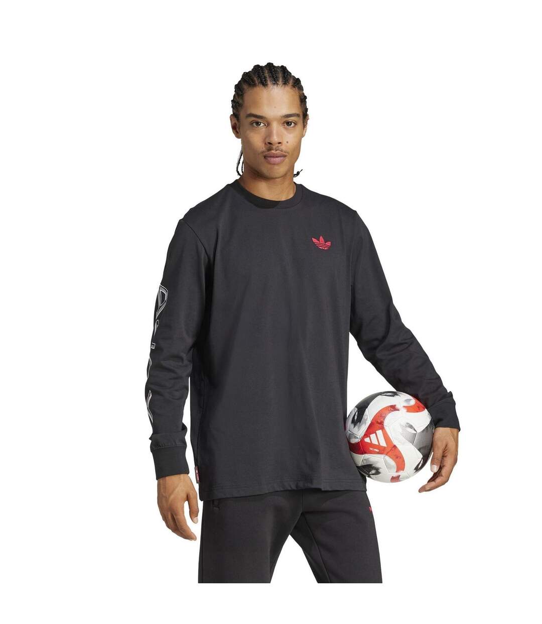 T-shirt Manches Longues Motif/style Ajax Amsterdam Homme Noir Adidas-4