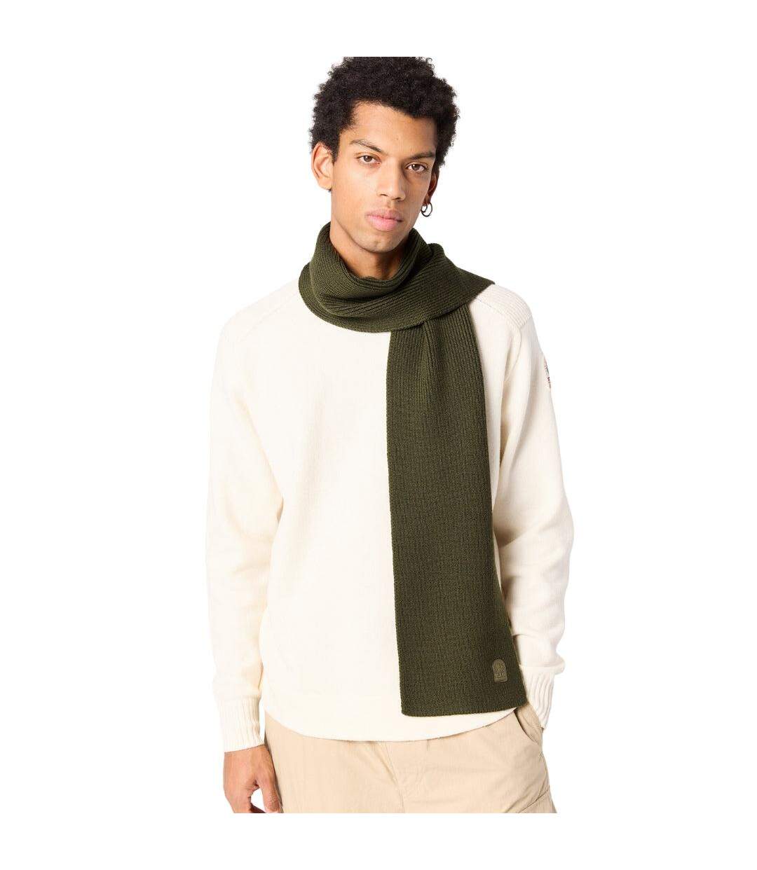 Plain Merino Wool Scarf One Size Moss Green Parajumpers-4