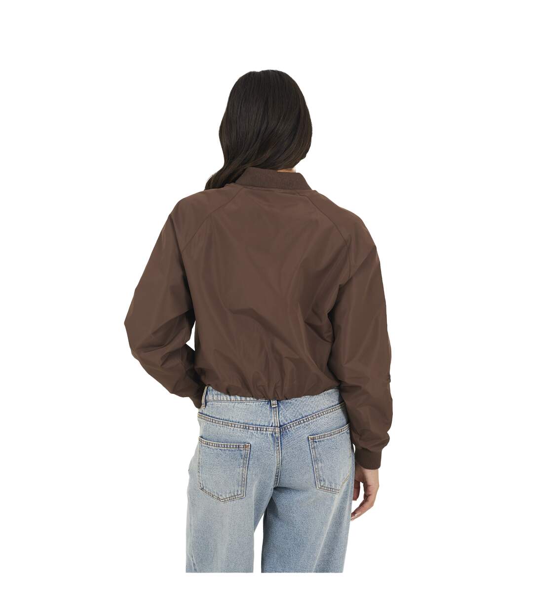 Womens/ladies Bomber Jacket Dark Chocolate Brave Soul-3