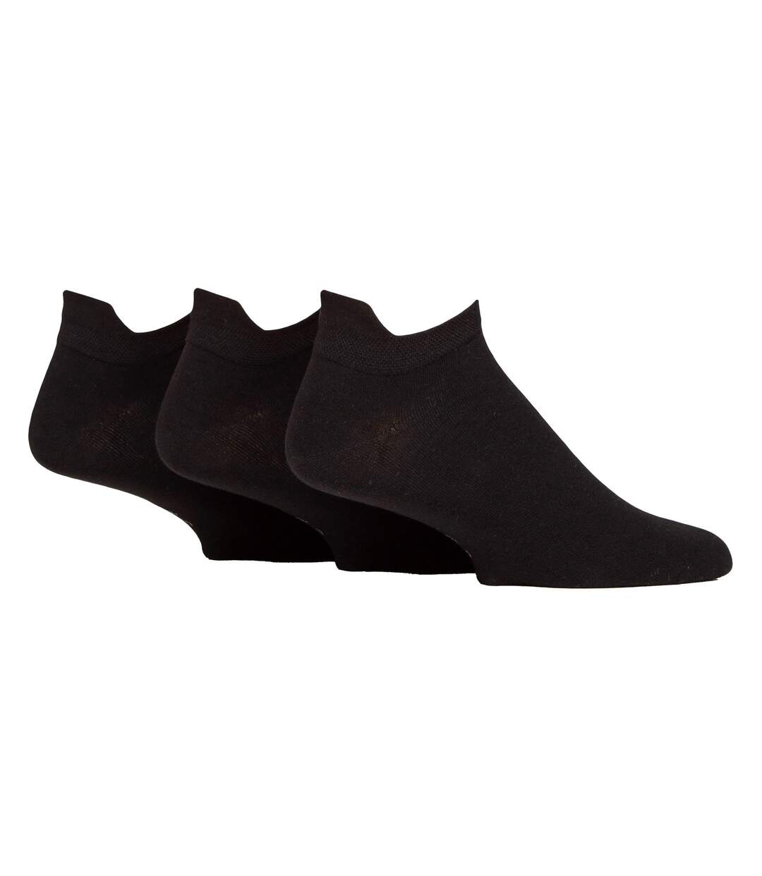 3 Pair Mens Trainer Socks With Lip Cotton Rich Black White-1