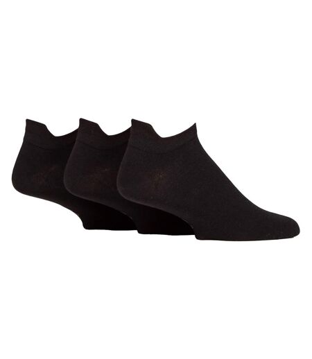 3 Pair Mens Trainer Socks With Lip Cotton Rich Black White
