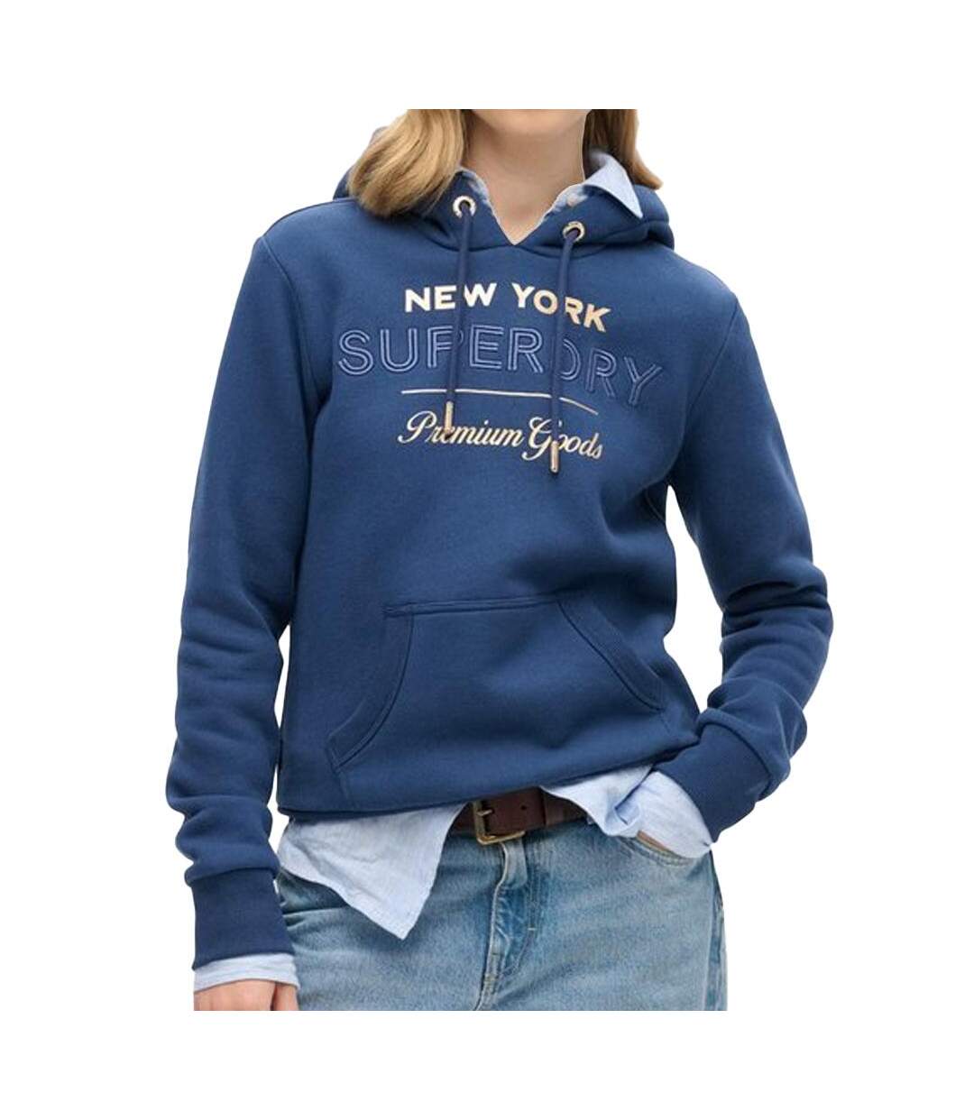 Sweat bleu femme superdry luxe-1