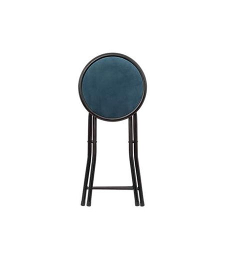 Tabouret Pliant en Velours Cyda 45cm Bleu