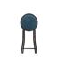 Tabouret Pliant en Velours Cyda 45cm Bleu