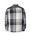 Mens Customised Checked Pile Shirt Stone Grey Mascot-2