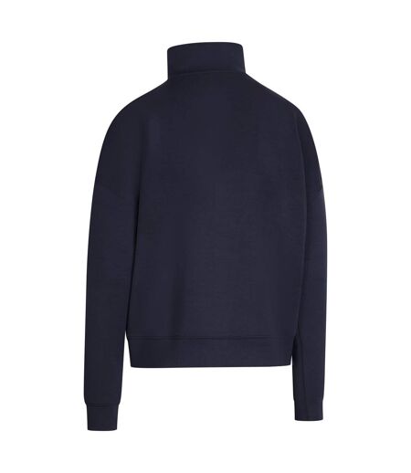 Sweat Uni À Col Montant Zippé Jean Femme Bleu Marine Trespass