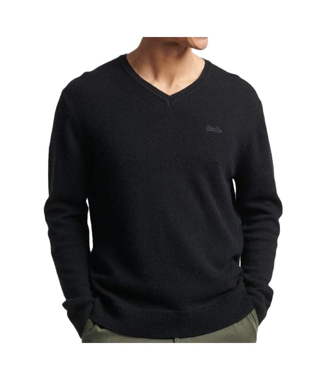 Pull Noir Homme Superdry Essential Vee Knit - 3XL-1