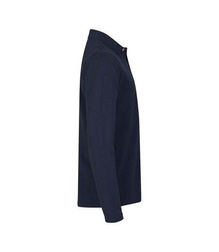 Mens Premium Stretch Long-sleeved Polo Shirt Navy Clique
