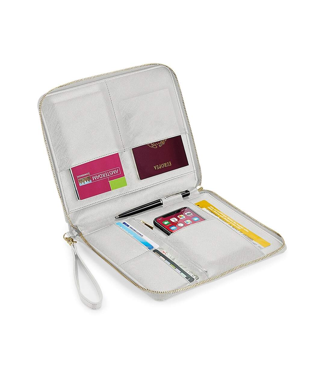 Faux Leather Boutique Travel/tech Organiser One Size Soft Grey Bagbase-2