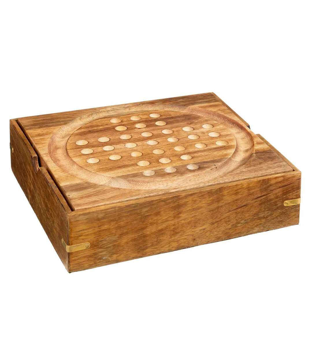 Plateau Multi-Jeux en Bois Déco Ines 23cm Marron-4