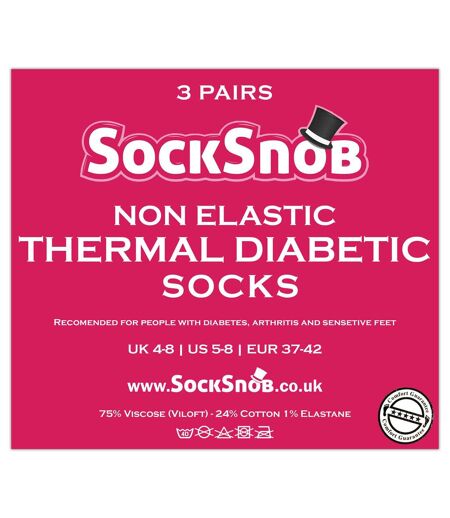Ladies Thin Non Elastic Thermal Diabetic Socks