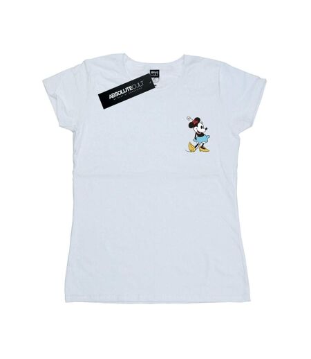 Disney Femme/Ladies Minnie Mouse Kick Chest Cotton T-Shirt (Blanc) - UTBI31752