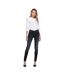 Womens/ladies 5 Pockets Skinny Jeans Black Denim Only-1