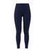 Womens/ladies Essentials Linear Leggings Navy White Adidas-1
